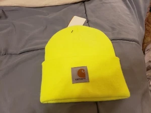 Carhartt Cuffed Knit Beanie A18 Mütze, hellgelb NEU! - Bild 1 von 6