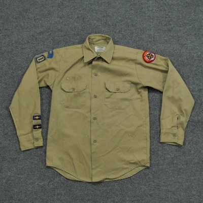 Vintage Royal Rangers Uniform Shirt Youth Large Brown Button Up 80s - Image 1 of 4