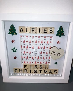Personalised Baby’s First Christmas Box Frame - Picture 1 of 1