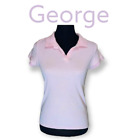 George Women Polo Shirt Solid Light Pink Size XL Short Sleeve Top 
