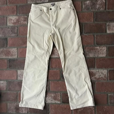 Pantalones elásticos J Jill para mujer talla 10 Petite de pana blanco roto Foto 1 de 4