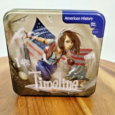 Timeline American History Card Game Tin Asmodee Home School Learning - NEW - Image 1 of 4
