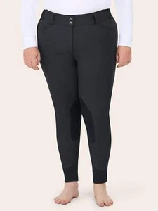 Gracie Plus Knee Patch Breeches - Black - Picture 1 of 9