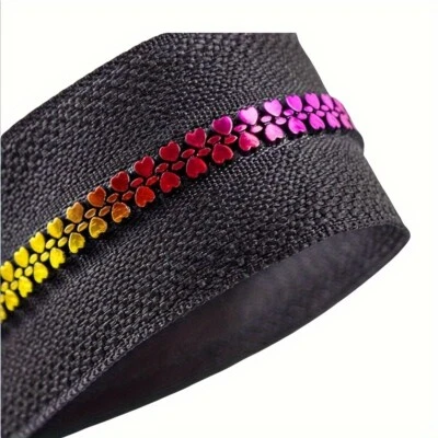 5pcs Zipper Ring Pull Open-End Sewing DIY for Cloth White Black 40cm 50cm 60cm - Image 1 of 4