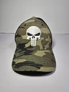 MARVEL PUNISHER CAMO BASEBALL CAP SNAPBACK Trucker Hat Mesh Back - Picture 1 of 5