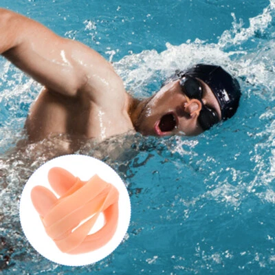 4PCS Comfortable Adult Swimming Gear Silicone Swimming Nose Clip with String - Image 1 of 4