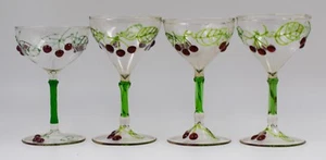 Bimini Austrian Red Cherry Lampwork Wine Glasses, Circa 1925 - Picture 1 of 5