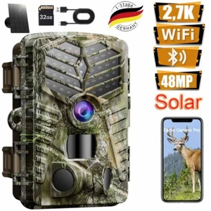 Wildkamera mit App - 2,7K 48MP WLAN Wildtierkamera Solar mit Bewegungsmelder - Bild 1 von 16