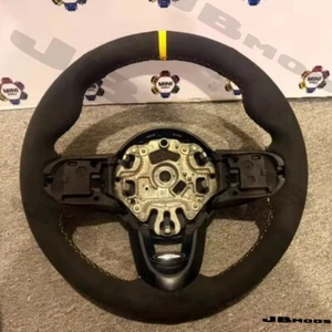 MINI Gen 3 F55 F56 F57 Alcantara Steering Wheel Yellow Stripe & Stitching Manual - Picture 1 of 1