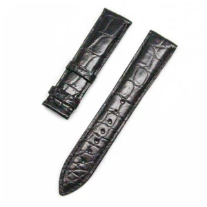 Double Side Crocodile Grain Leather Watch Band Bracelet Strap Deployment Clasp - Picture 1 of 10