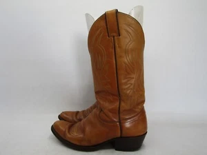 Botas vaqueras de cuero marrón Justin para hombre talla 8 D - Imagen 1 de 11