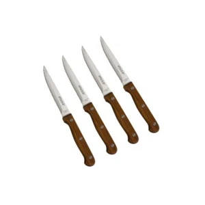 usa wood handle 4-piece serrated steak knives 4 pack - Picture 1 of 7