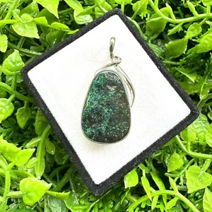 Australian Boulder Opal Pendant 925 Sterling Silver - Picture 1 of 15