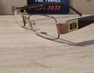 FENDI F895R 210 Brown Full Rim Eyeglasses Frames w. Brown Gem (Rare) 51-18-135 - Picture 1 of 15