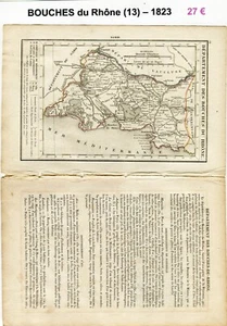 Dépt 13 - XIX ème Siècle Belle Petite Carte avec 2 Pages de Renseignements 1823 - Picture 1 of 1