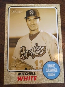 2017 Heritage Minor League Jumbo 5x7 Mitchell White Quakes 123 #'d 02/10 Gold - Picture 1 of 1