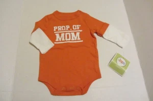 CIRCO 3 MOS ORANGE / WHITE DOUBLE SLEEVE PROPERTY OF MOM BODYSUIT NWT NEW - Picture 1 of 9