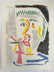Pablo Picasso Authentic Lithograph Man With Green Cigarette 1964 Rare Print - Picture 1 of 2
