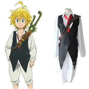 The Seven Deadly Sins Meliodas Cosplay Costume Full Set (Coat+Pant+Shirt+Tie) M0 - Picture 1 of 9