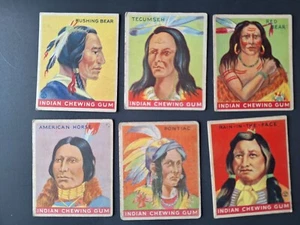 goudey indian gum 6 In Lot 157 42 100 43 28 143 Tecumseh Red Bear American Horse - Picture 1 of 20