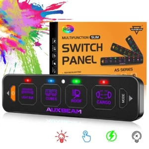AUXBEAM Slim 4 Gang RGB LED Touch Switch Panel Car Marine Boat Control System - Picture 1 of 12
