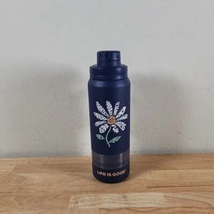 Life Is Good 26 Unzen Edelstahl-Trinkflasche mit breiter Öffnung Super Power Daisy Neu - Bild 1 von 5