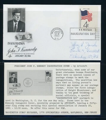 Cubierta de EE. UU. Inauguración Kennedy 4c - FDC - Washington DC Cancelación - Scott #1153 Foto 1 de 2