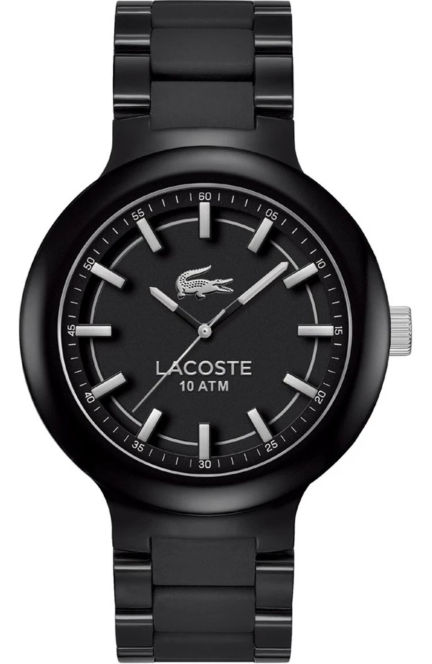 Мужские кварцевые часы Lacoste Borneo 2010754 черный пластик аналоговые - Изображение 1 из 1