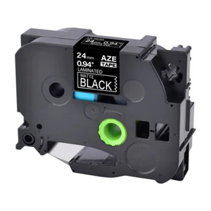 1PK Compatible avec Brother TZ-MQ355 Ruban D'étiquettes Blanc sur Noir Mat 1" - Afbeelding 1 van 4
