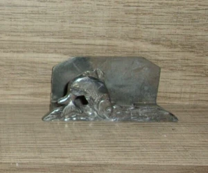 Vintage Seagull Pewter Canada Etail Zinn 1992 Business Card Holder Jumping Bass - Picture 1 of 4