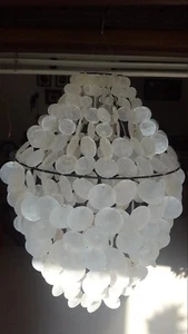 "Tono candelabro blanco Capiz (23") - Imagen 1 de 4