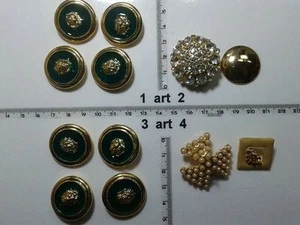 1 lot boutons gioiello clinquants émails perles en verre ancien g13 - Picture 1 of 1