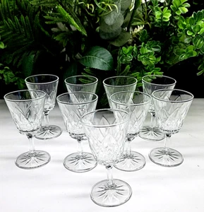 Set of 9 Vintage Stemmed Corial Liquor Glasses - Elegant Shot Glass Set - Picture 1 of 9