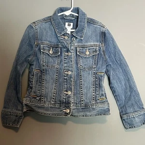 Gap Kids Denim Jean Jacket Youth Small (6/7) Snap Button Pockets - Picture 1 of 10