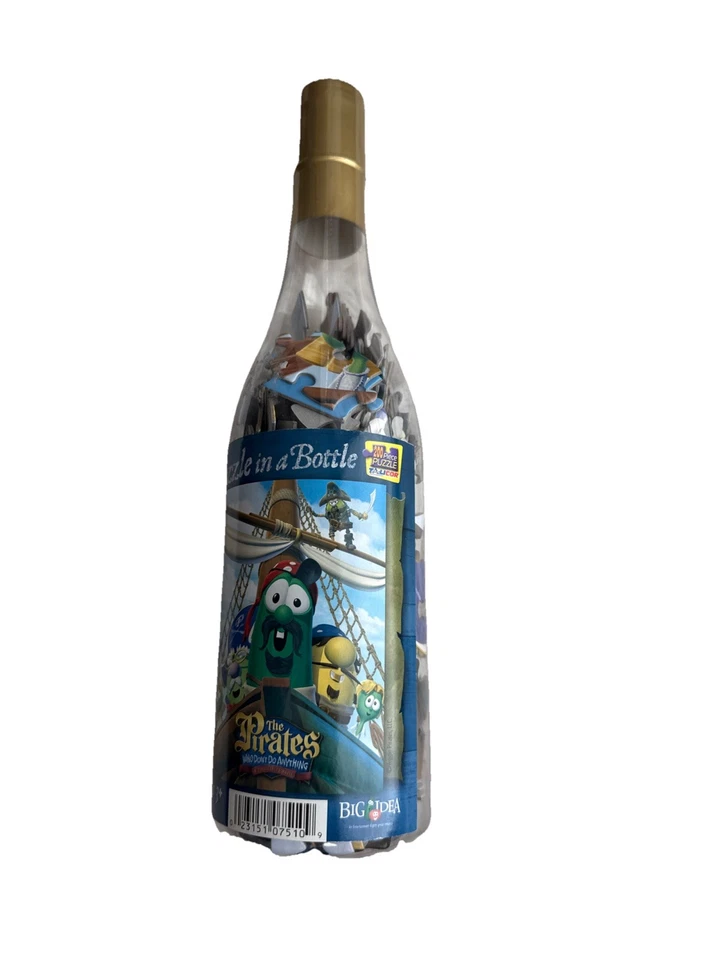 NUEVO SELLADO Veggie Tales Pirate Puzzle En Una Botella ¡Muy Divertido! 200 piezas bíblicas para niños Foto 1 de 1