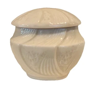 Vintage Belleek Fine Parian Porcelain China Trinket/Tea Caddy Ireland Irish - Picture 1 of 9
