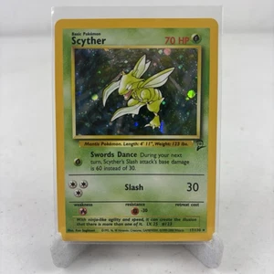 Scyther 17/130 Pokémon Card Base Set 2 Holo WOTC 2000 LP / NM Rare - Picture 1 of 10