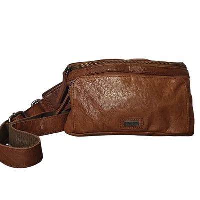 Spikes Sparrow Brown Genuine Leather Fanny Pack Belt Bag Bum Pouch - Image 1 of 4