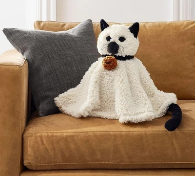 Pottery Barn The Cat Ghost Shaped Pillow Sherpa Shaped Pillow Halloween NWT - Image 1 of 4
