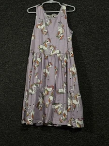 H & M Girls Purple Unicorn Dress Sleeveless Size 8/10 - Picture 1 of 9