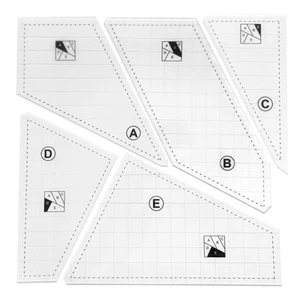 Quiltlineale und Vorlagen, 5 Stück Kreative Quilten Schneideschablone Quilt... - Bild 1 von 7