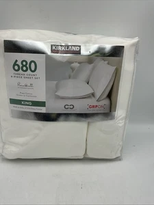 Juego de sábanas Kirkland Signature 680 TC 6 piezas 100 % algodón tamaño king blanco - Imagen 1 de 5