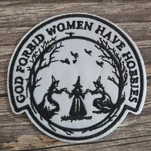 Gott verbiete Frauen haben Hobbys Hexerei Goth lustiger Bügelbild Aufnäher - Bild 1 von 2