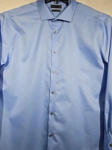 Calvin Klein Infinite Bügelfreies Hemd Herren Gr. 17,5 Blau Spreizkragen - Bild 1 von 9