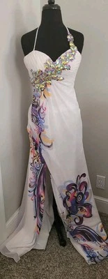 VESTIDO DE FIESTA TONY BOWLES LIMITADO ESTAMPADO ARTÍSTICO PEDRERÍA MUJER 4 Foto 1 de 4