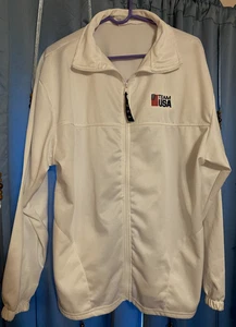 Olympics Team USA Track Jacket Coat White Full Zip Mens XL - Picture 1 of 3