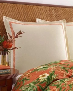 Pair (2) Tommy Bahama Rio de Janeiro Embroidered European EURO Shams New - Picture 1 of 10