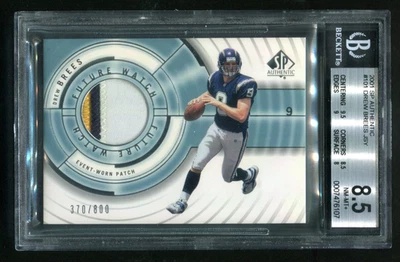 2001 SP Authentic Drew Brees Future Watch RC Patch 370/800 BGS 8.5 NM-MT+ - Image 1 of 2