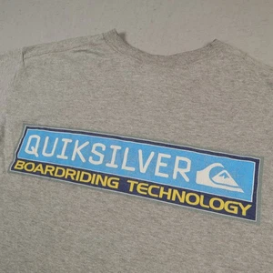 Vintage Y2K Quiksilver Shirt Boy's XL Distressed Boarding Technology Grey Surf - Picture 1 of 20