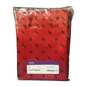 Palette by Gee di Moda Red Polyester Round Tablecloth 70" Fits 24-48" Table New - Picture 1 of 4